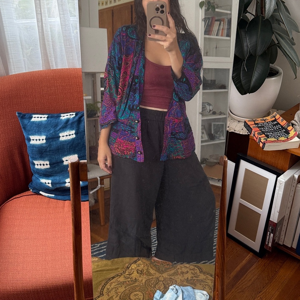 Colorful Patterned Button-Up Jacket - Picture 9 of 11